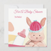 Invitation du Baby shower Bunny (Dos)