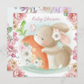 Invitation du Baby shower Bunny (Devant / Derrière)