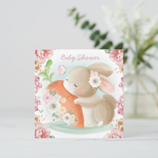 Invitation du Baby shower Bunny (Debout devant)