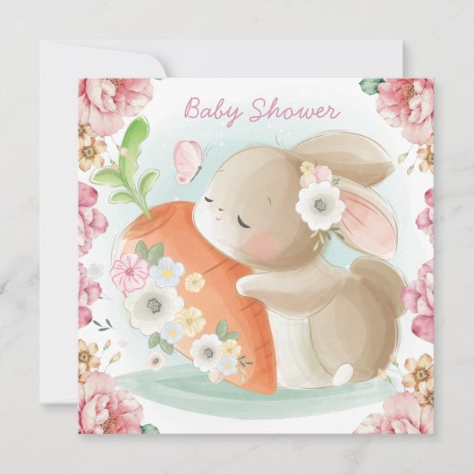 Invitation du Baby shower Bunny (Devant)