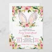 Invitation du Baby shower Bunny de Pâques (Devant / Derrière)