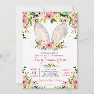 Invitation du Baby shower Bunny de Pâques