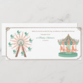 Invitation du Baby shower Carousel (Devant / Derrière)