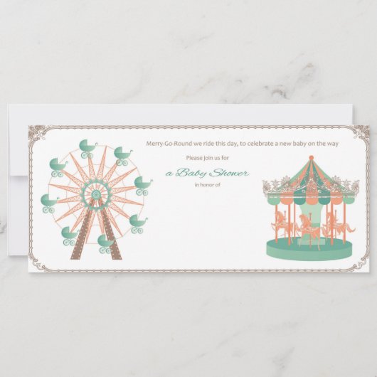 Invitation du Baby shower Carousel (Devant)