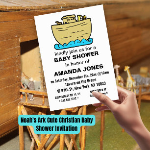 Invitation du Baby shower chrétien de Noah's Ark C