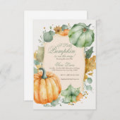 Invitation du baby shower citrouille Automne Vert (Devant / Derrière)