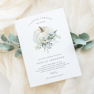 Invitation du Baby shower Citrouille floral