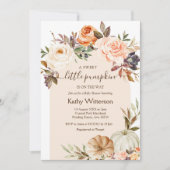 Invitation du Baby shower Citrouille floral Boho (Devant)