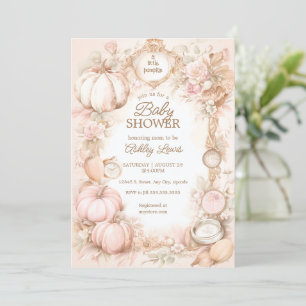 Invitation du baby shower citrouille vintage autom