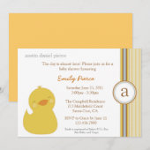 Invitation du Baby shower Cute Baby Duck (Devant / Derrière)