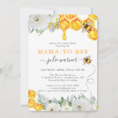 Invitation du Baby shower d'abeilles floral (Devant)