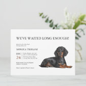 Invitation du Baby shower Dachshund Dog (Debout devant)