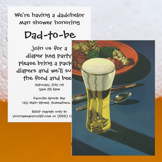 Invitation du Baby shower Dadchelor pour hommes vi