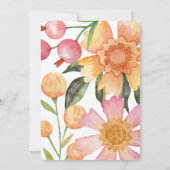 Invitation du Baby shower d'alimentation des fleur (Dos)