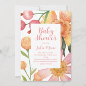 Invitation du Baby shower d'alimentation des fleur (Devant)