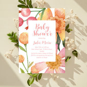Invitation du Baby shower d'alimentation des fleur