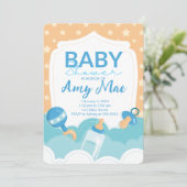 Invitation du Baby shower d'amour par points (Debout devant)