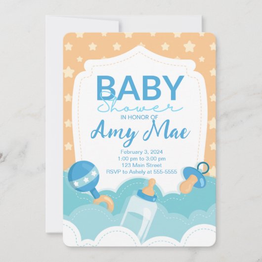 Invitation du Baby shower d'amour par points (Devant)