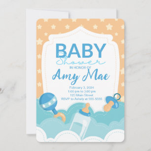Invitation du Baby shower d'amour par points