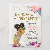 Invitation du Baby shower d'ananas tropical (Devant)