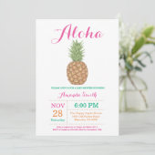 Invitation du Baby shower d'ananas tropical (Debout devant)