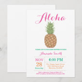 Invitation du Baby shower d'ananas tropical (Devant / Derrière)