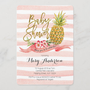 Invitation du Baby shower d'ananas tropical