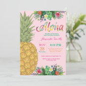 Invitation du Baby shower d'ananas tropical (Debout devant)