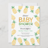 Invitation du Baby shower d'ananas tropical (Devant)