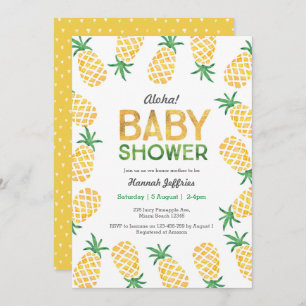 Invitation du Baby shower d'ananas tropical
