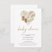 Invitation du Baby shower d'aquarelle Boho Rainbow (Devant / Derrière)