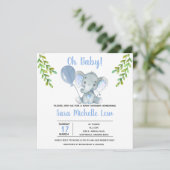 Invitation du Baby shower d'aquarelle de fille (Debout devant)