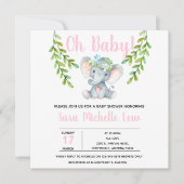 Invitation du Baby shower d'aquarelle de fille (Devant)