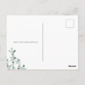 Invitation du Baby shower d'aquarelle Eucalyptus (Dos)