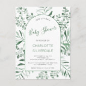 Invitation du Baby shower d'aquarelle Eucalyptus (Devant)