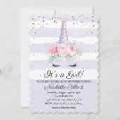 Invitation du Baby shower d'aquarelle florale Unic (Devant)