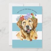 Invitation du Baby shower d'aquarelle Golden Retri (Dos)