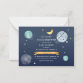 Invitation du Baby shower d'aquarelle spatiale (Devant)