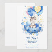 Invitation du Baby shower d'aquarelle Wolf Pup (Devant / Derrière)