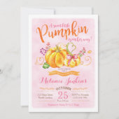 Invitation du Baby shower d'automne citrouille (Devant)