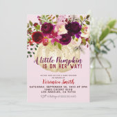 Invitation du Baby shower d'automne citrouille (Debout devant)
