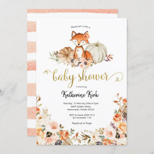 Invitation du Baby shower d'automne de Fox Girl