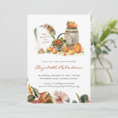 Invitation du Baby shower d'automne du Citrouille  (Debout devant)