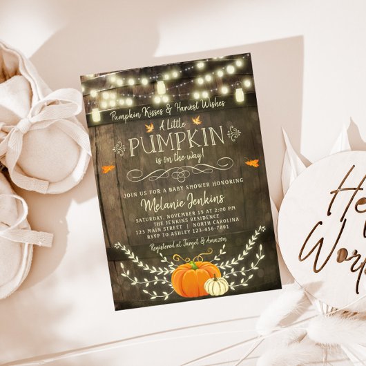 Invitation du Baby shower d'automne du Citrouille 