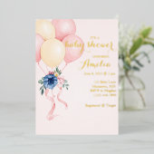 Invitation du Baby shower de ballon floral (Debout devant)