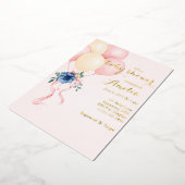 Invitation du Baby shower de ballon floral (Rotation)