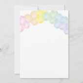 Invitation du Baby shower de ballon Pastel Rainbow (Dos)