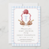 Invitation du Baby shower de baseball Preppy (Devant)