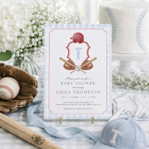 Invitation du Baby shower de baseball Preppy