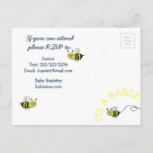 Invitation du Baby shower de Bumblebee jaune (Dos)